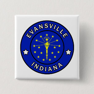 Evansville Indiana 2 Inch Square Button