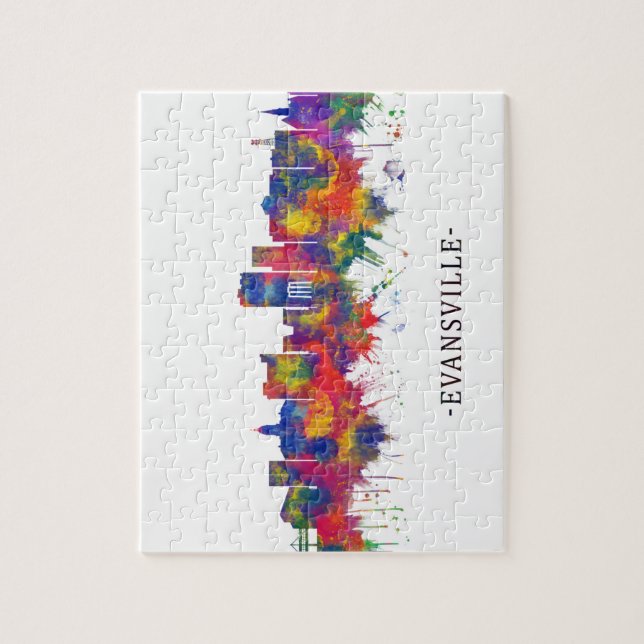 Evansville Indiana Skyline Jigsaw Puzzle (Vertical)