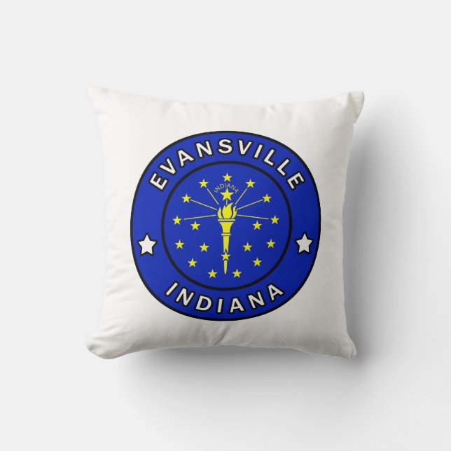 Evansville Indiana Throw Pillow (Front)