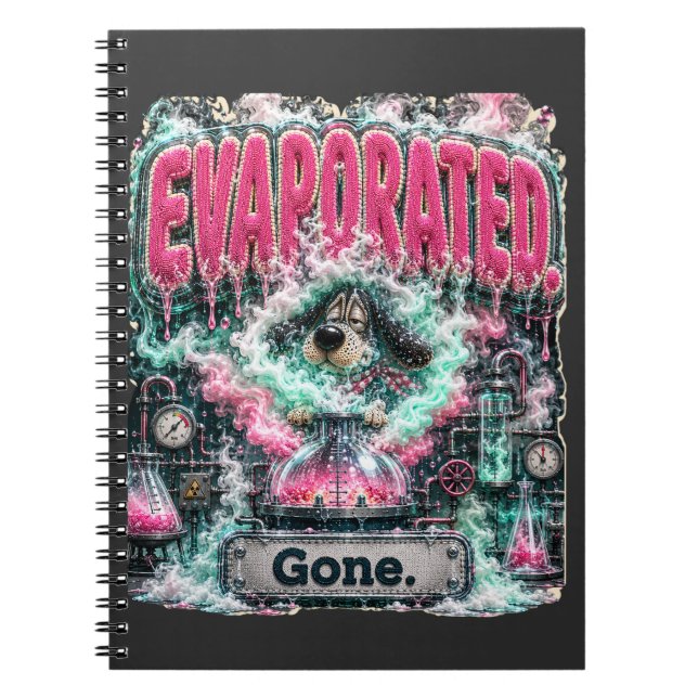 Evaporated Gone Personalized Funny Burnout Notebook (Front)