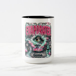 Evaporated Gone Personalized Funny Burnout Two-Tone Coffee Mug