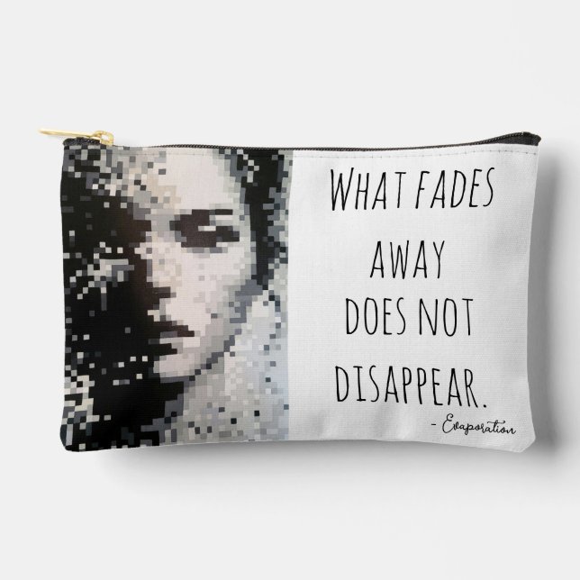 Evaporation Black and White Pixel Art Portrait Accessory Pouch (Front)