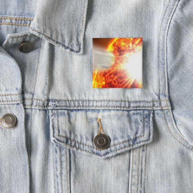 Evaporation Of Hd 189733b's Atmosphere 2 Inch Square Button (In Situ)