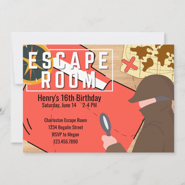 Evasion Salle Invitation Steampunk Mystery Anniver (Devant)
