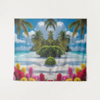 "Évasion tropicale : tapisserie murale en fleur d'