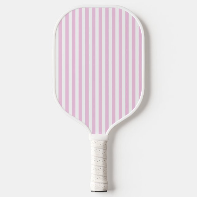 Eve and Sofie Pink Stripes Pickleball Paddle (Front)