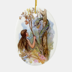 Eve And The Serpent Ceramic Ornament