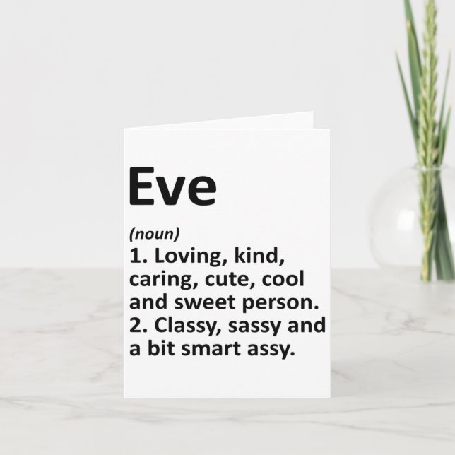 Eve Definition Personalized Name Funny Birthday Gi Card (Front)