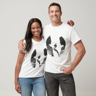 Eve Hands An Apple To Adam, Black Version 1/3 T-Shirt