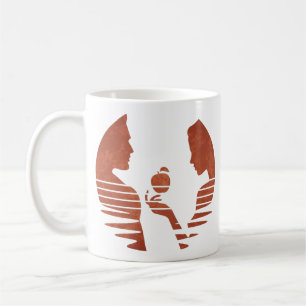Eve Hands An Apple To Adam, Grunge Version 3/3 Coffee Mug