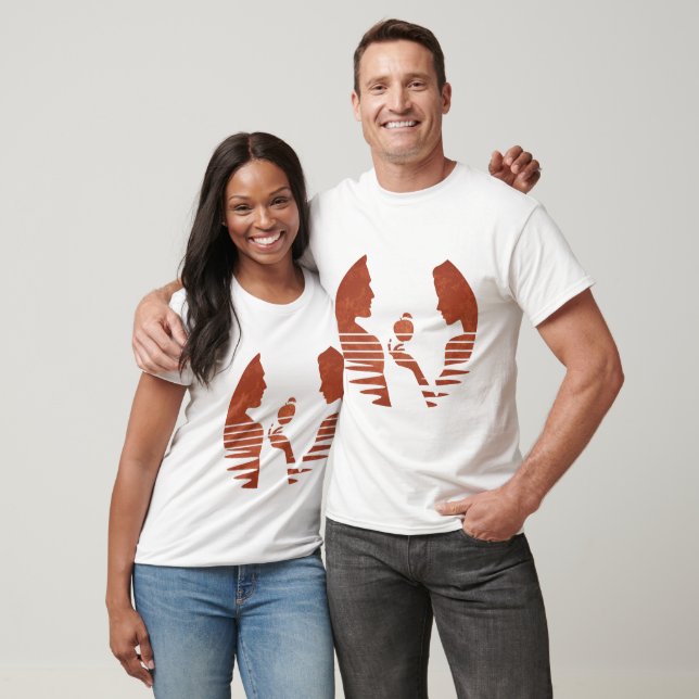 Eve Hands An Apple To Adam, Grunge Version 3/3 T-Shirt (Unisex)
