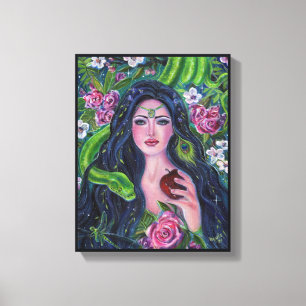 Eve in the garden of Eden python apple by Renee  Canvas Print