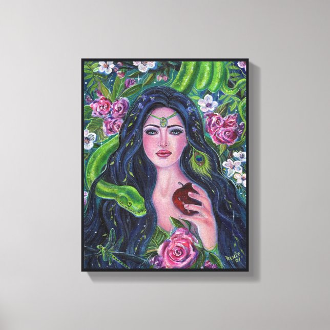 Eve in the garden of Eden python apple by Renee  Canvas Print (Front)