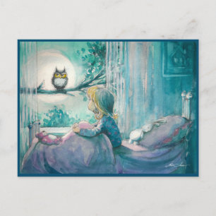 EVE Painted Good Night Owl Postcard