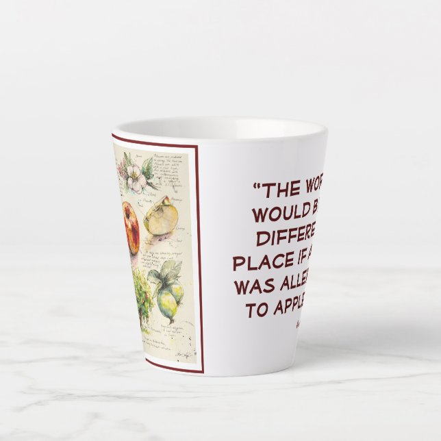 EVE Painted  Illustration of Apple        Two-Tone Latte Mug (Front)