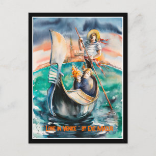 EVE Painted Love in Venice, Italy Postcard