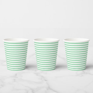 Eve & Sofie Green Striped Paper Cups