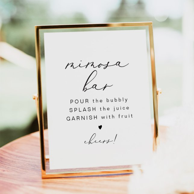 EVELYN Elegant Calligraphy Mimosa Bar Sign (Creator Uploaded)