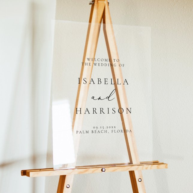 EVELYN Elegant Calligraphy Modern Wedding Welcome Acrylic Sign (Creator Uploaded)