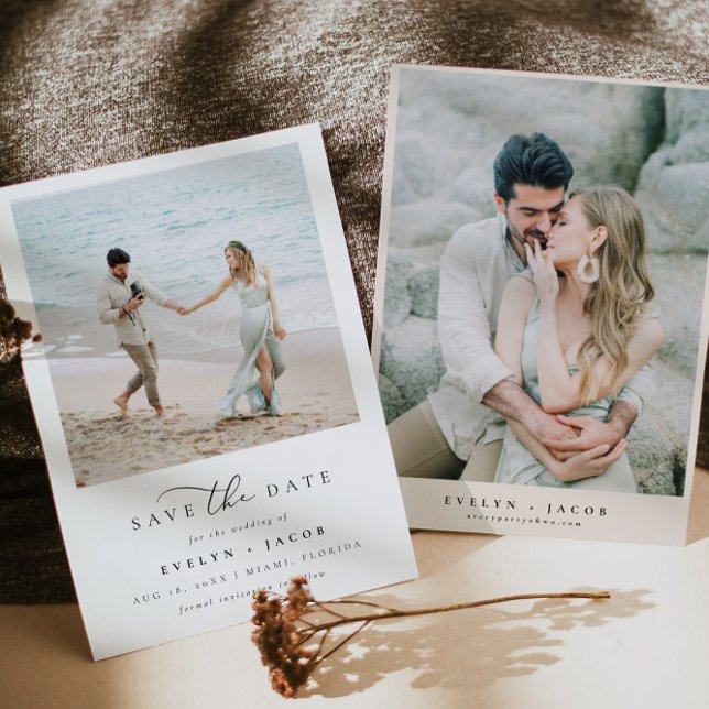 EVELYN Elegant Calligraphy Script Save the Date Invitation (Creator Uploaded)