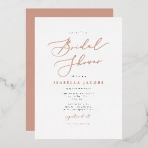 EVELYN Elegant Script Rose Gold Foil Bridal Shower