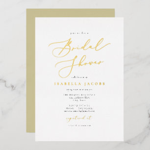 EVELYN Elegant Script Simple Gold Bridal Shower