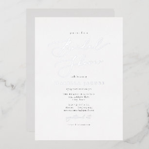 EVELYN Elegant Script Simple Silver Bridal Shower 
