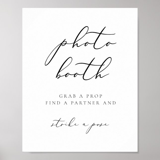 EVELYN Modern Elegant Calligraphy Photo Booth Post Poster (Front)