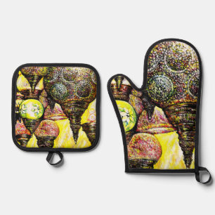 Even Bigger Idea of Color Oven Mitt & Pot Holder Set