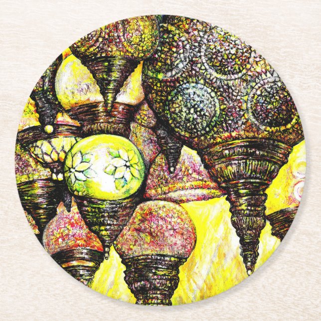 Even Bigger Idea of Colour Round Paper Coaster (Front)