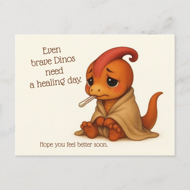 Even Brave Dinos Need a Healing Day - Karte Postcard (Front)