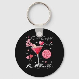 Even Cupid Need A Margarita Valentine Day Drinking Keychain