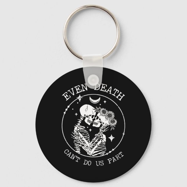 Even Death Can't Do Us Part Skeleton Wedding Tee L Keychain (Front)