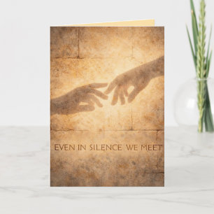 Even in Silence We Meet Romantic Minimal Holiday Card
