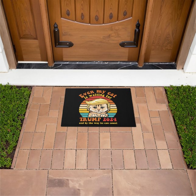 Even My Cat Is Waiting For Trump 2024 Apparel Doormat (Outdoor)