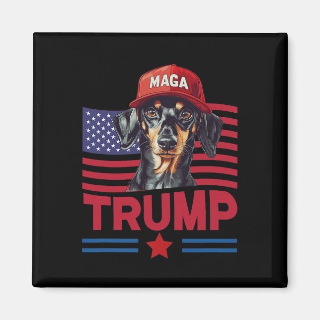 Even My Dog Loves Trump Funny Dachshund Mega Hat  Magnet (Front)