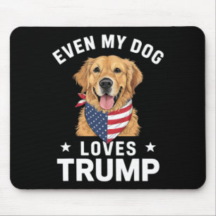 Even My Dog Loves Trump Usa Flag Bandana Mouse Pad