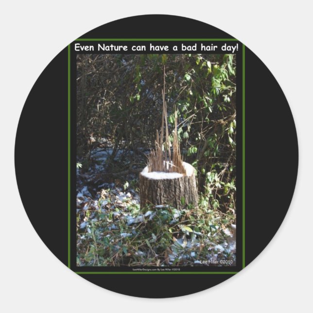 Even Nature Can Have A Bad Hair Day! Gifts Apparel Classic Round Sticker (Front)