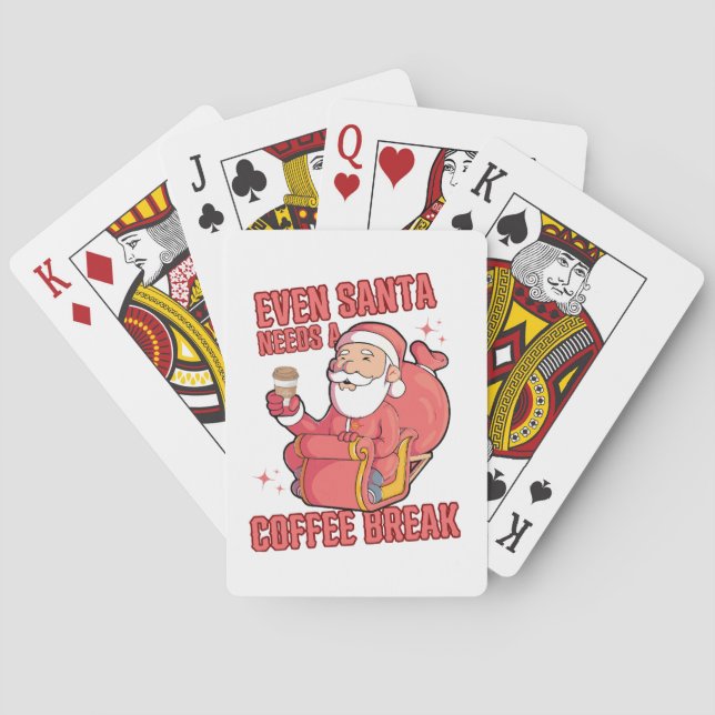 Even Santa Needs A Coffee Break Playing Cards (Back)
