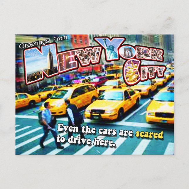 Even the Cars Are Scared to Drive Here  - Postcard (Front)