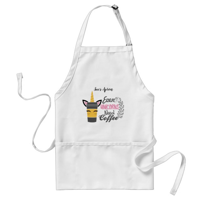 Even Unicorns Need Coffee Party Standard Apron (Front)
