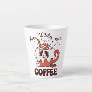 Even Witches Need Coffee – Cute Ghost Latte Mug