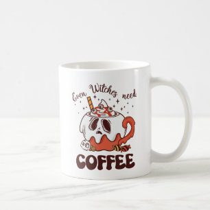 Even Witches Need Coffee – Cute Ghost Mug