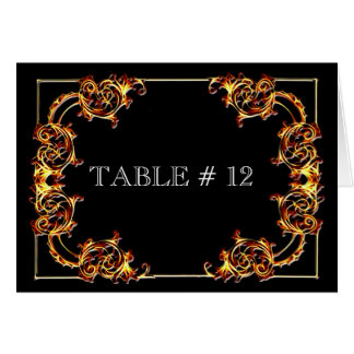 Événement mariage de numéro de table noir et or