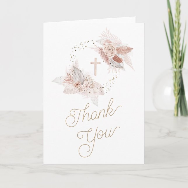 événement religieux Carte de remerciements floral (Devant)