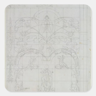 Evening, 1803 square sticker