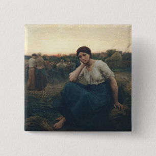 Evening, 1860 2 inch square button