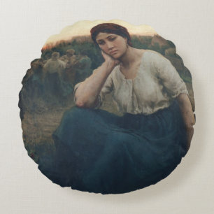 Evening, 1860 round pillow