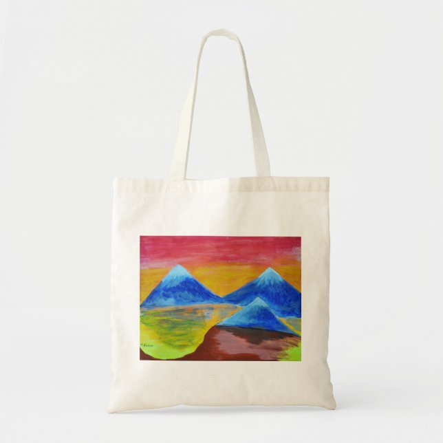 Evening acrylic painting tote bag (Front)
