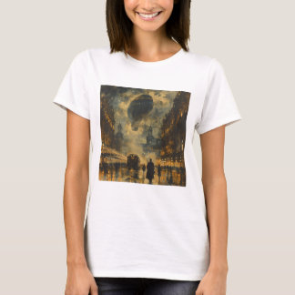 Evening Arrival – A Steampunk Street Scene T-Shirt
